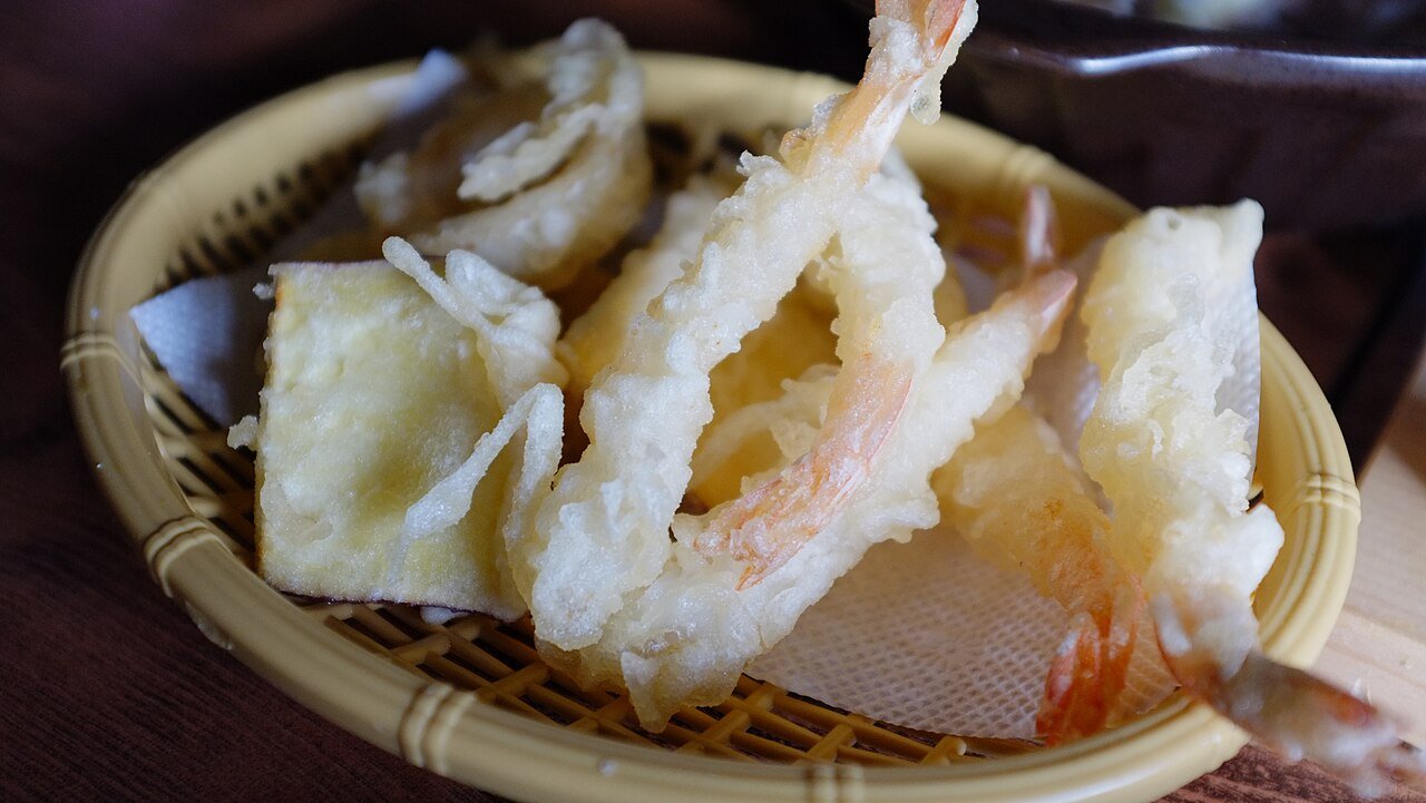 Battered and fried shrimp twigim, golden and crisp