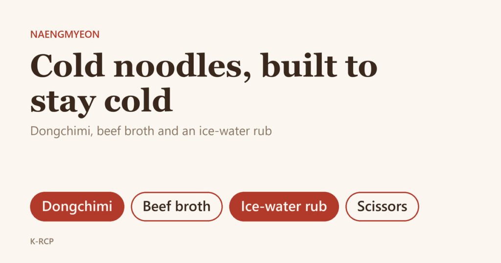 Title card for Cold Naengmyeon at Home Without Simmering Broth All Day